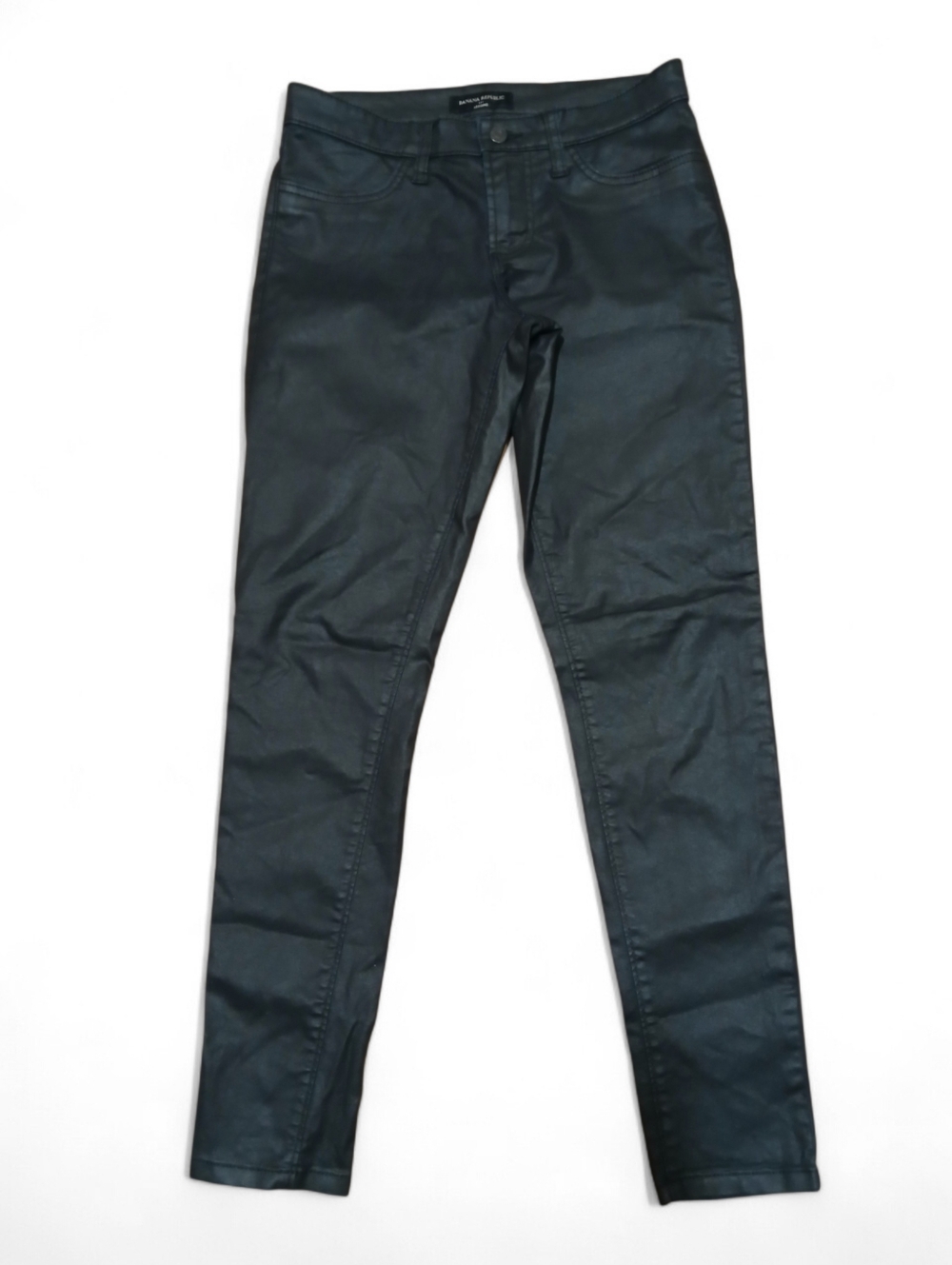 😘Banana Republic Size 27/4 Black Coated Skinny Jeans
